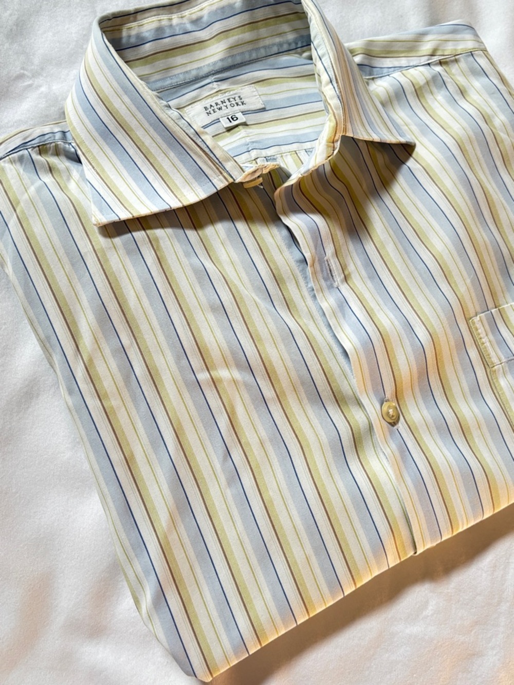 Barneys New York Blue Stripe Shirt Mens 16